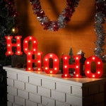Ho Ho Ho LED Letter Christmas in July Lights Sign Table Decor Light up Letters for Home Christmas Party Bedroom Tabletop Decor