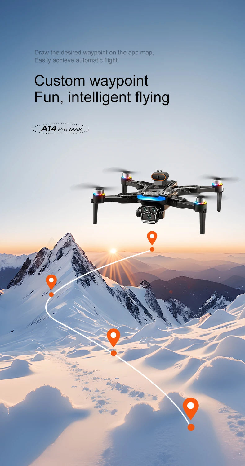 Xiaomi Mijia A14Pro max GPS Brushless 8K three Camera Optical Flow Obstacle Avoidance Foldable Quadcopter RC Distance Drone Toys
