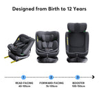 Child seat 360° ISOFIX rotating baby car seat, ECE R129/0-36 kg/0-12 years, 5-point seat belt