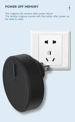 Circular Black Self Powered Wireless Doorbell AC 110v 220v US/EU Plug With 60 Rings Waterproof Long-Distance Kinetic Door Bell