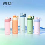 Tyeso Stainless Steel Sports Water Bottle Insulated Leak-Proof Portable Fitness Flask for Outdoor Workouts Travel Vacuum Flasks