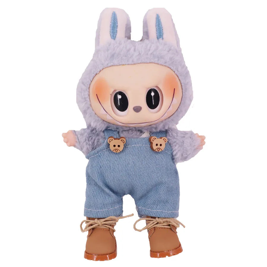 For 17Cm Plush Doll Labubu Clothes Accessories Pants Skirts Cute Overall Doll Shoes Leather Shoes Martin Boots Holiday Gifts