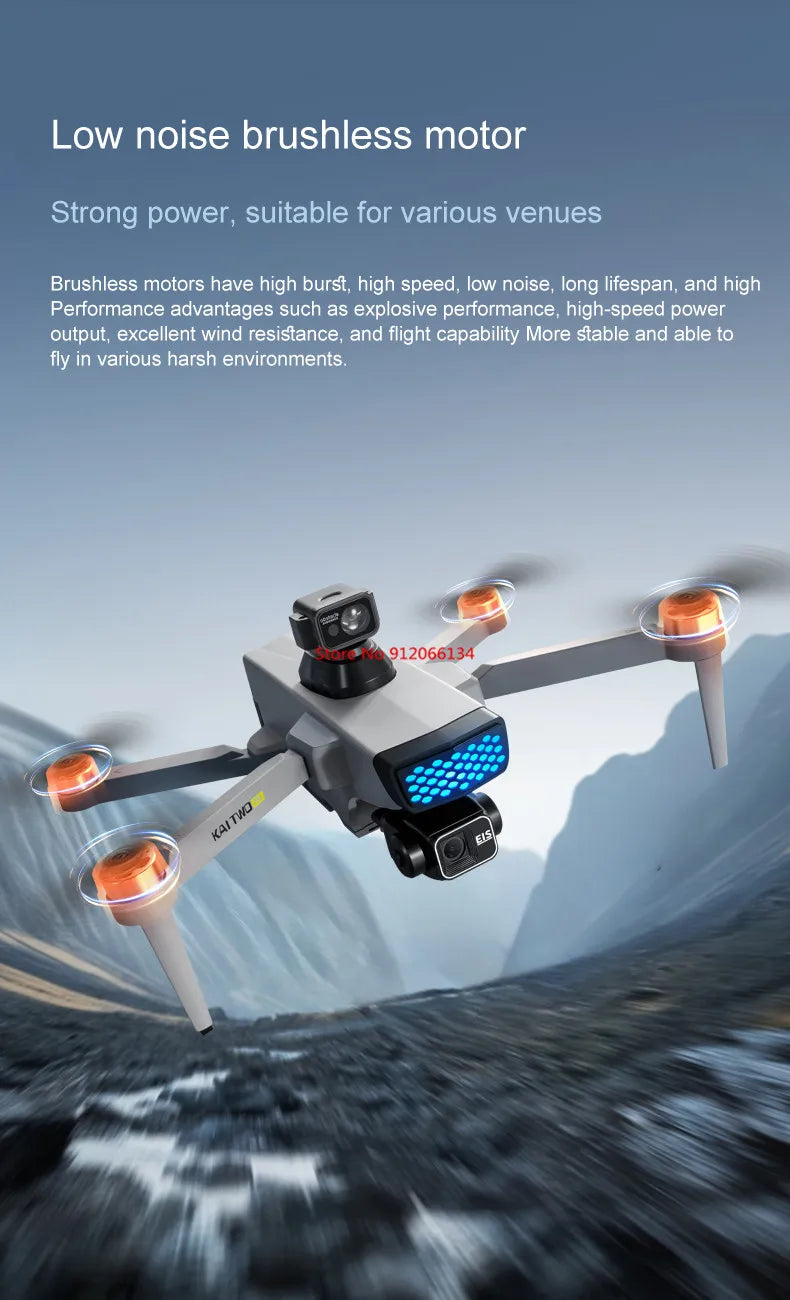 8K ESC 3 Axis Gimbal 360° Obstacle Avoidance WIFI FPV RC Drone 5G Brushless Electric GPS Follow Me Remote Control Quadcopter Toy