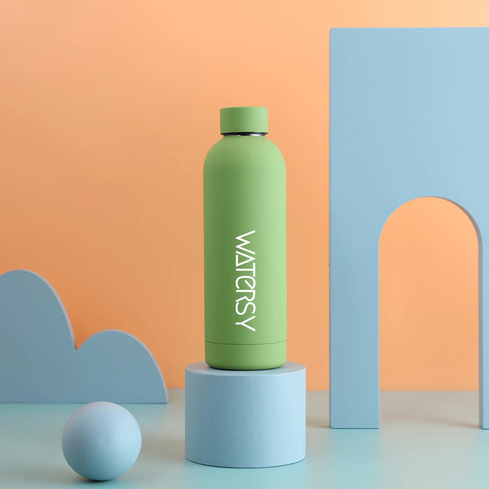 Watersy 500ML/17oz Stainless Steel Small Mouth Thermals Vacuum Portable Leak-proof Sports Water Bottle Gym Kettle