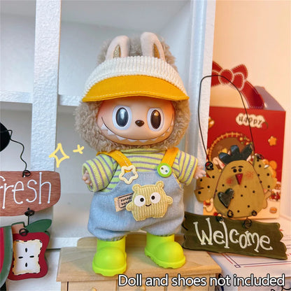 Fashion Clothes Ropa Labubu Clothes Outfit Doll Accessories For 15/17cm Labubu V2 V1 Plush Doll's Suspenders Suit