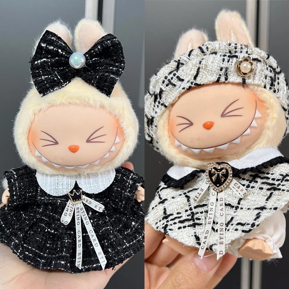 Sweet Princess Style Doll's Cloth for Labubu 17cm The Monster Outfit Accessories Clothing DIY Kids Gift High-quality Dress Cloak