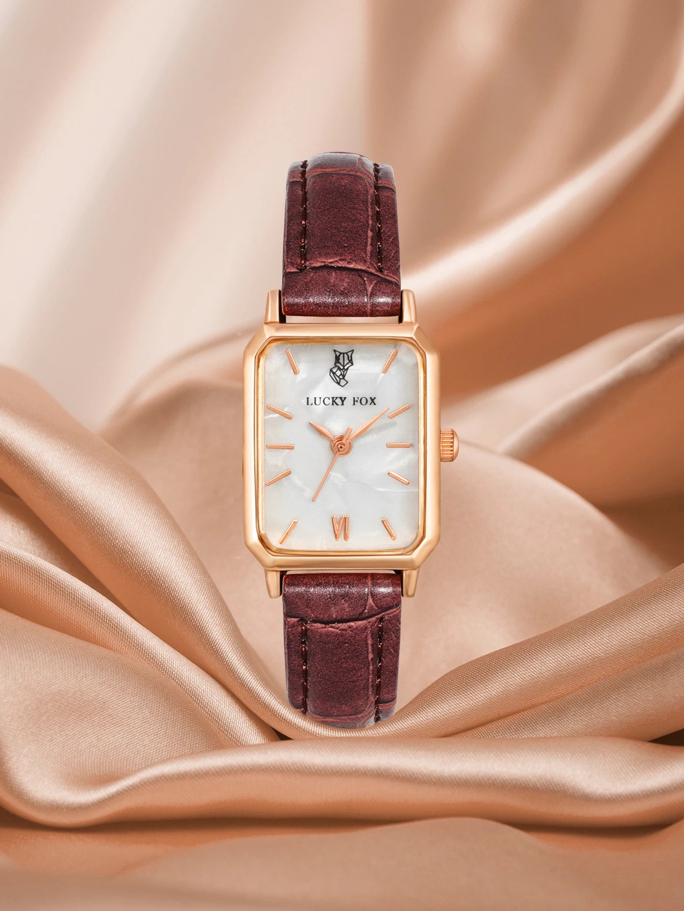 LUCKY FOX Women Watches Fashion Green Square Leather Quartz Watch Luxury Ladies Wristwatch Girlfriend Gift