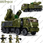 SLUBAN Military Antiaircraft Missile Vehicle Pantsir S1S Anti-aircraft Car Model Building Blocks Sets Soldier Bricks Kids Toys
