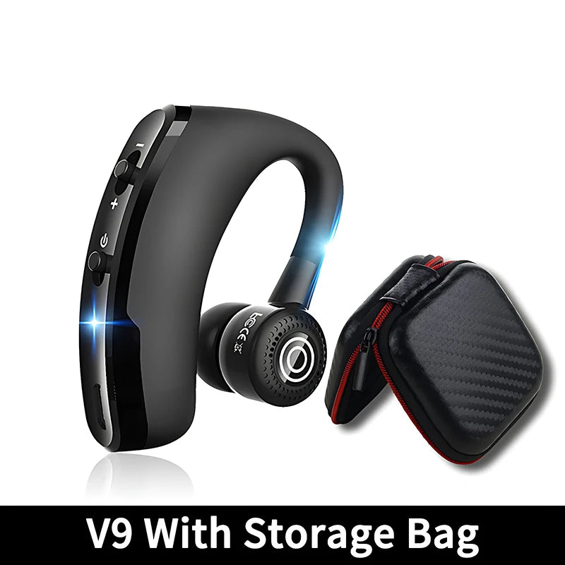 New V8 Wireless Bluetooth Single Earphone With HD Mic Stereo Headset Handsfree Call Business Headphone For Sports Driving Travel