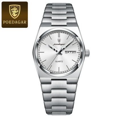 POEDAGAR Luxury Woman Watch Waterproof Luminous Fashion Quartz Ladies Wristwatch Date Week Stainless Steel Women's Watches Reloj