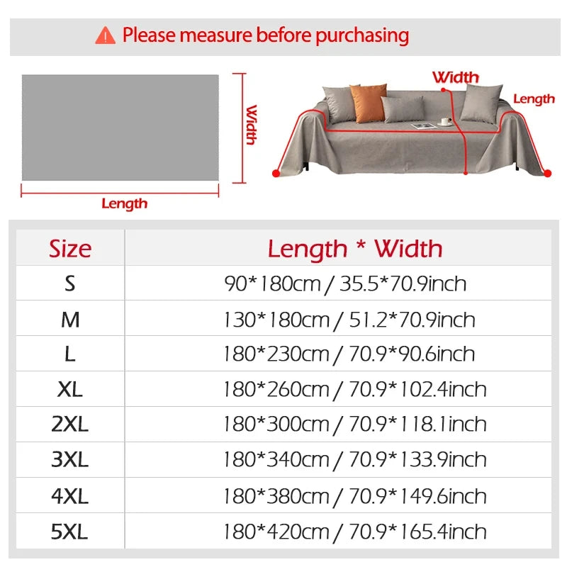 Waterproof Sofa Blanket Multipurpose Solid Color Blankets Dust-proof Fabric All-weather Anti-scratch Pet Home Living Room Decor