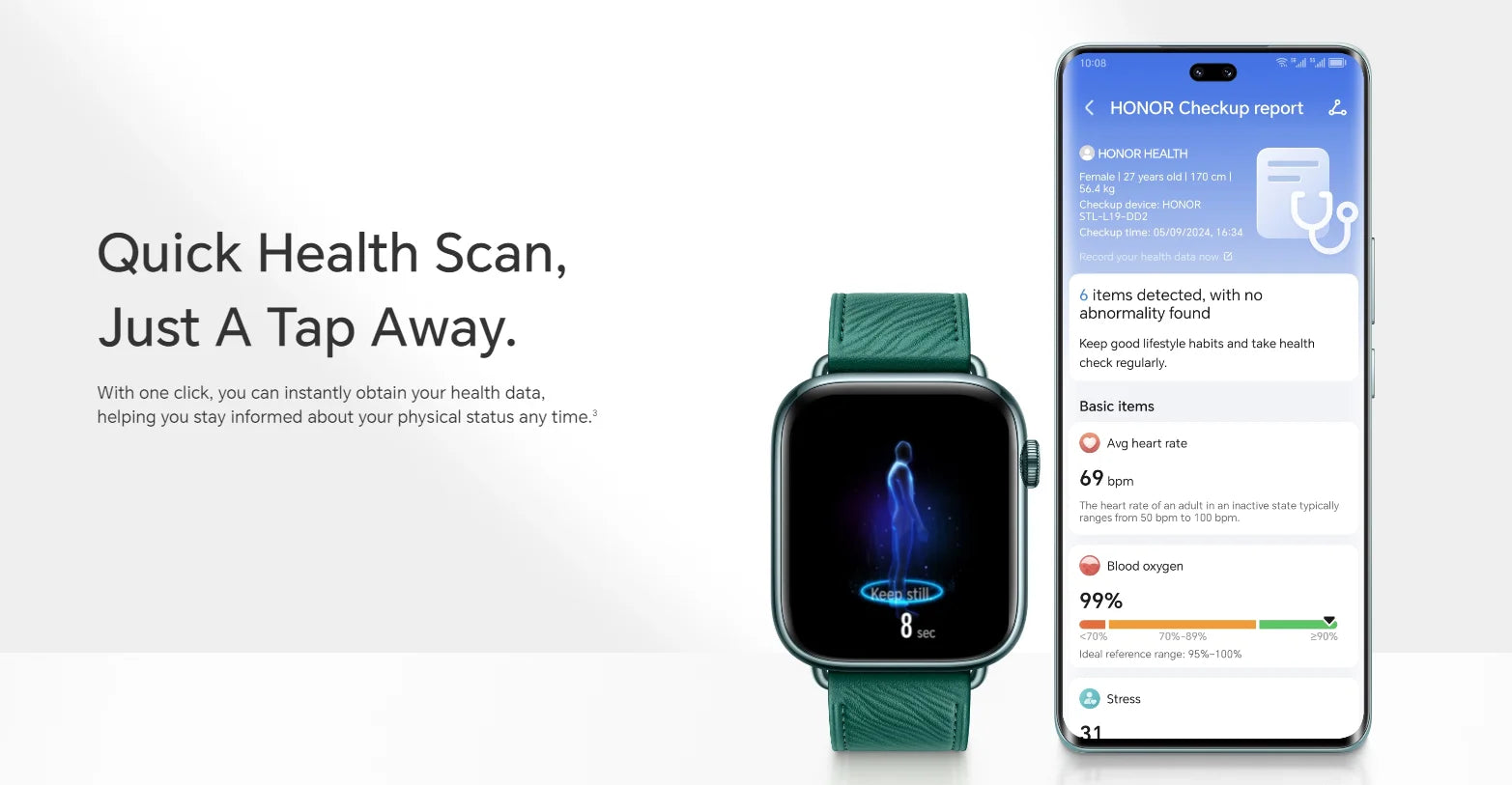 Global Version HONOR Watch 5 Smartwatch Precise GPS Tracking Quick Health Scan 1.85-inch Large Display GPS Supported IP68