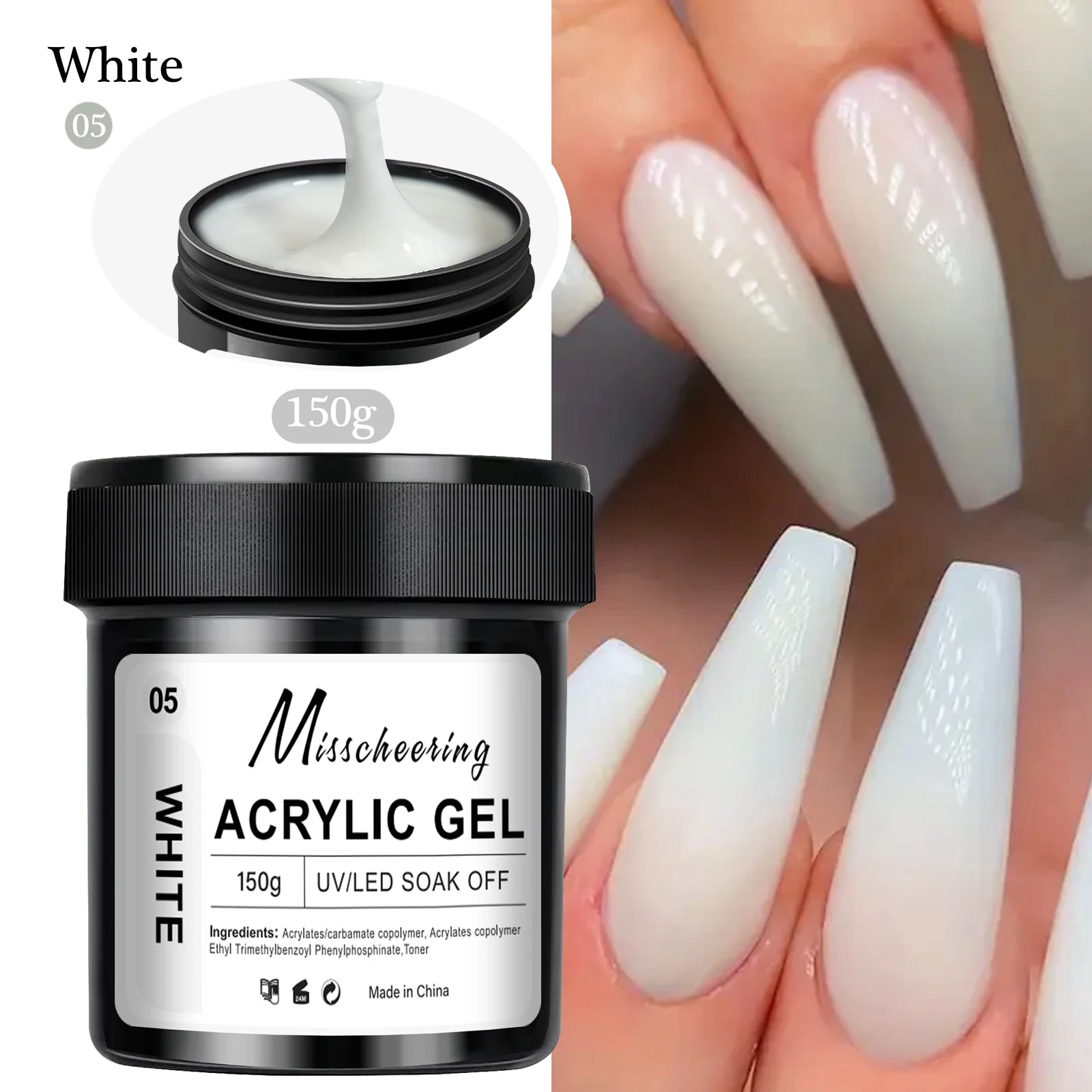 15/30g Quick Builder Nail Gel White Nude Pink Clear Nail Art Extension Gel Multifunctional Acrylic Gel Soak Off UV LED for Salon