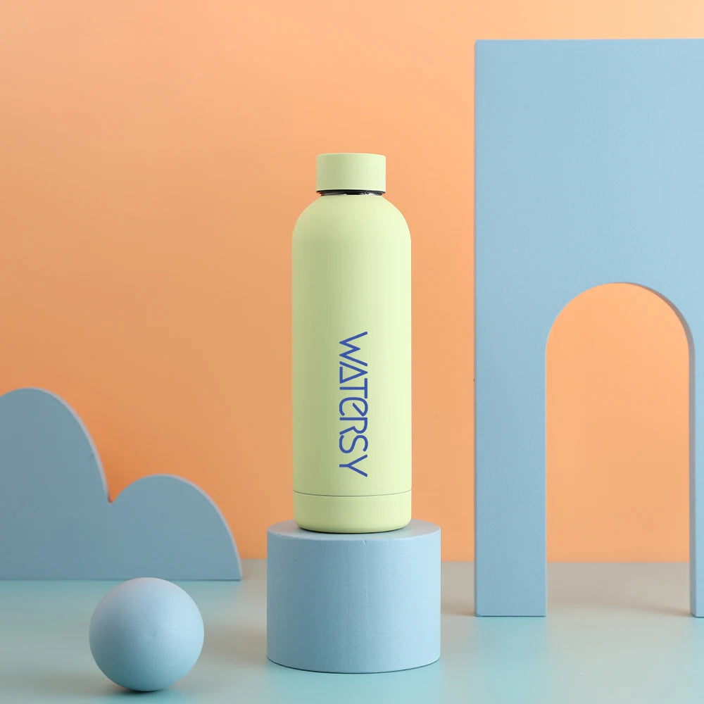 Watersy 500ML/17oz Stainless Steel Small Mouth Thermals Vacuum Portable Leak-proof Sports Water Bottle Gym Kettle