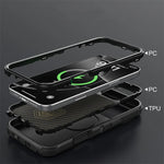 3 IN1 Military Heavy Support Hanging Rope Case For IPhone 16 15 14 Plus 13 Pro Max for MagSafe Magnetic Shockproof Cover