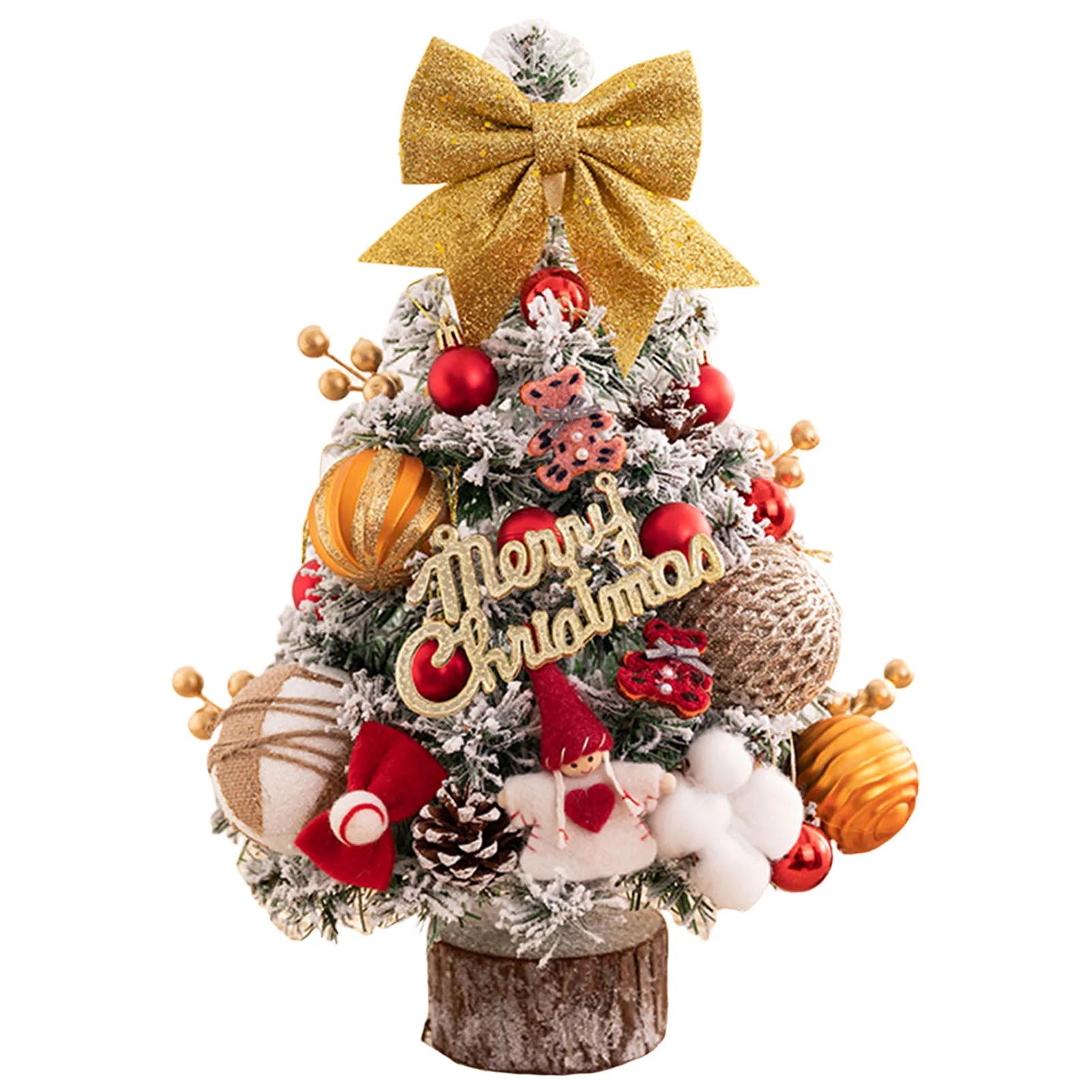 45cm Glitter Tabletop Mini Christmas Tree Add Atmospheres Xmas Tree Decor For Bedroom Home Party Office Home Desktop Ornaments