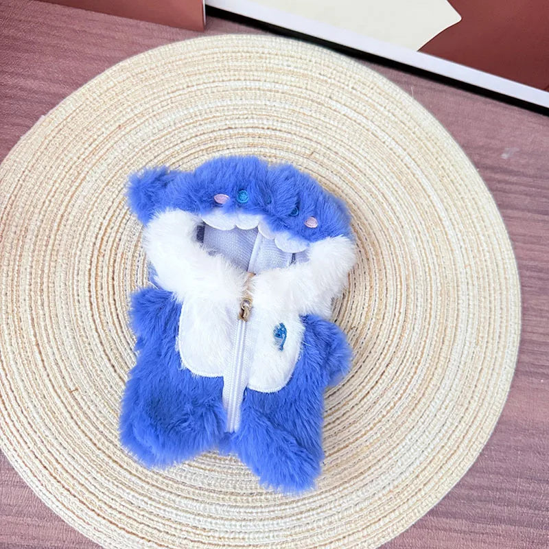 Abubu Doll Clothes Cute Cartoon Jumpsuit for Labubu Idol V1 V2 Dolls Clothing Accessories 15/17cm Plush Doll Universal