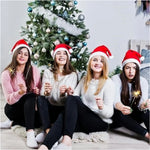 Fluffy Red Santa Hats Set with Plush Brim and Liner for Adults Men Women - Christmas, New Year Party Supplies & Gifts