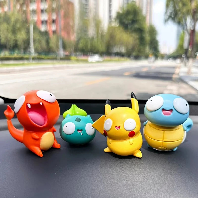 8Pcs/set Pokemon Figures Cutes Yusan Silly Toys Pikachu Bulbasaur Squirtle Charmander Action Figure Cartoon Doll Model Toys