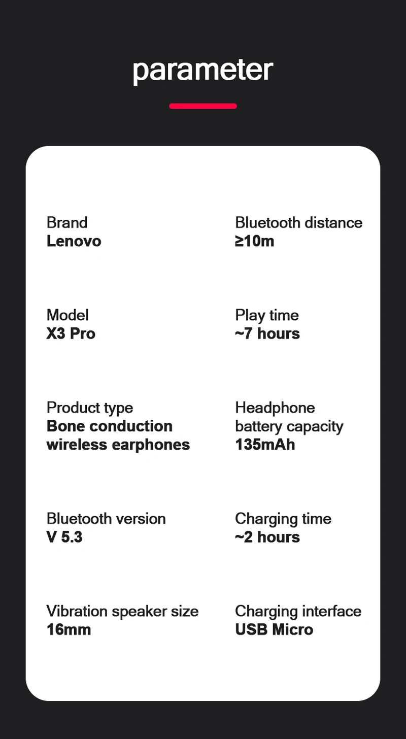 Lenovo X3 Pro bone conduction headphones