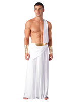 Mens Ancient Greek God Toga Gladiator Costumes Roman Emperor One Shoulder Sleeveless Robe Halloween Medieval Warrior Outfits