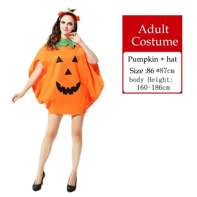 Halloween Pumpkin Grament Costume Cosplay Clothing Hat Set Halloween Party Supply Christmas Halloween Gift for Adult and Kid