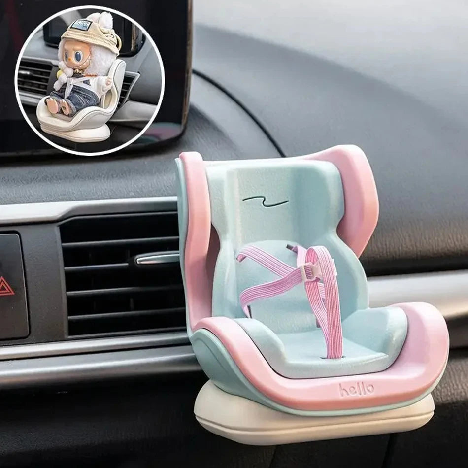 4 Styles For Car Doll Safety Seat Cartoon Chair Model Kawaii Doll Seat Outlet Decor Car Interior Styling Labubu Accessories ﻿