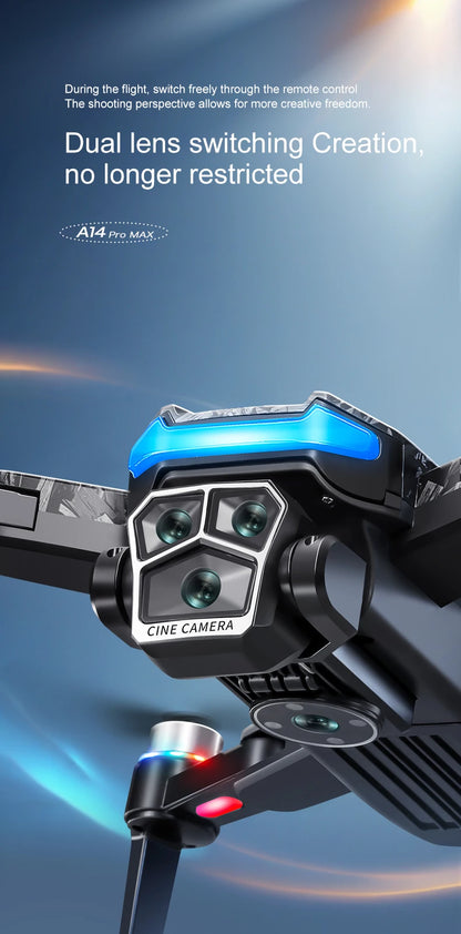 Xiaomi Mijia A14Pro max GPS Brushless 8K three Camera Optical Flow Obstacle Avoidance Foldable Quadcopter RC Distance Drone Toys