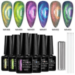 7pc Cat Magnetic Nail Gel Polish Set Long Lasting Glitter Nail Supplies Soak Off UV/LED Vernis Gel Kit for Manicure Design