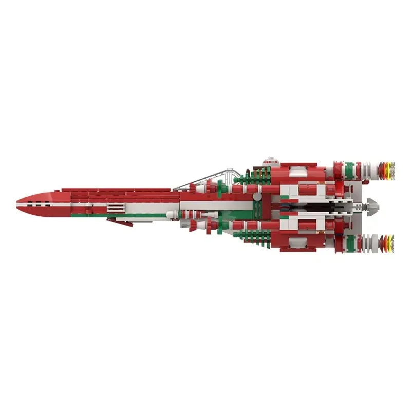 Bricklink MOC Ideas Space Wars Spaceship Wings Fighter Christmas Version 4002019 Aircraft Building Blocks Toys For Children Gift