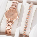 Ladies Fashion Simple Digital Alloy with Quartz Watch Bracelet 2pcs Set Luxury Women Simple Dial Ladies Watches Reloj Mujer