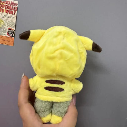For/Cloth 17cm Labubu New Mini Plush Doll Clothing Set Cute Pikachu Suit Cartoon  Vinyl Doll Kpop Idol Doll Clothing Accessories