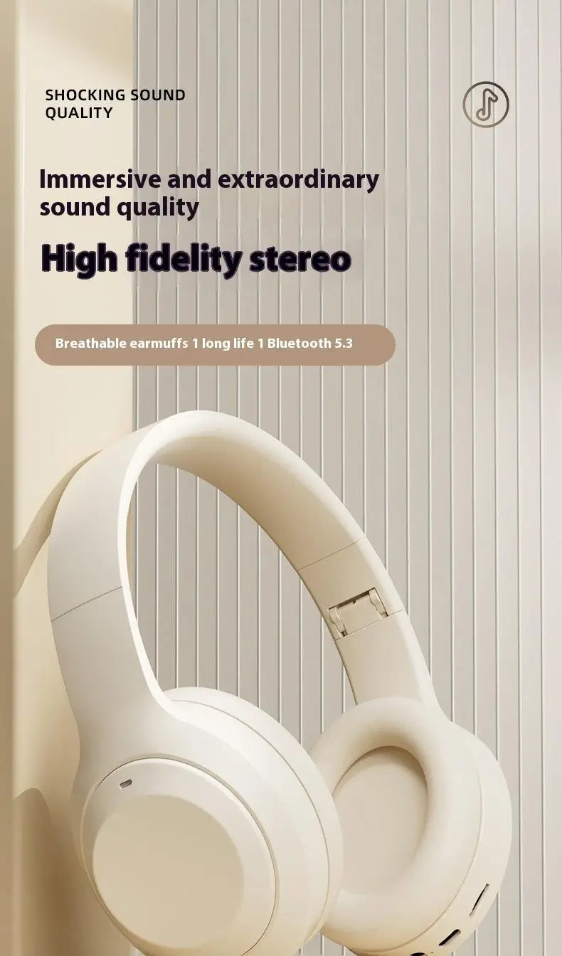 #Wireless Bluetooth 5.3 Headphones Over Ear HIFI Stereo Headsets True Sport Gamer Earphone TF/AUX Music Player with HD Mic Gifts