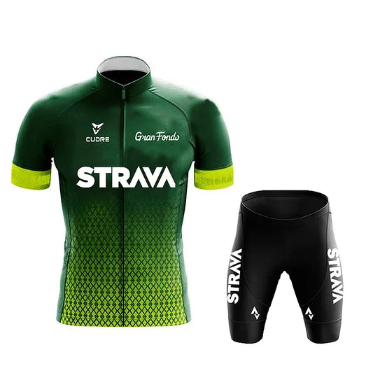 Strava Fietset voor Heren – Shirt & Bibshorts, Sneldrogend en Ademend