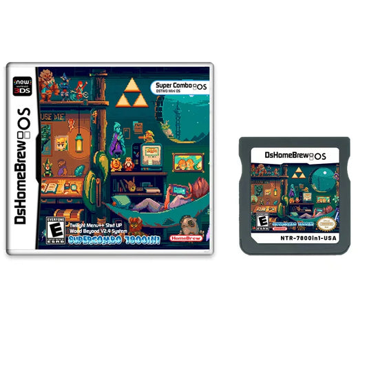 Cartouche de jeu 7800-en-1 NDS pour 3DS/NDS – Carte R4 avec classiques rétro | Zelda, jeux pixel et plus