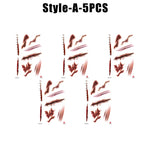 Horror Realistic Fake Bloody Wound Stitch Scar Scab Waterproof Temporary Tattoo Sticker Halloween Masquerade Prank Makeup Props