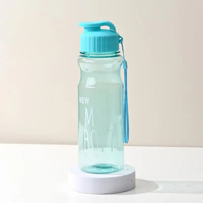 550ml Plastic Water Bottle Portable Sports Cup With Anti Drop Rope Outdoor Water Container Color Transparent Pet Flip Cover