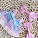 For 15/17cm Labubu  Plush Doll's   Bow Dress  Clothes  Outfit Doll Accessories