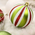 16 Pcs 8cm Painted Christmas Balls Set Cartoon Red Black Gold Electroplated Christmas Hanging Balls DIY Plastic