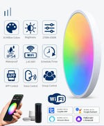 Smart WiFi LED Ceiling Light 24W Cozylife APP Control Voice Control Round Panel Ambient Lamp AC85-265V Works Alexa Geogle Home