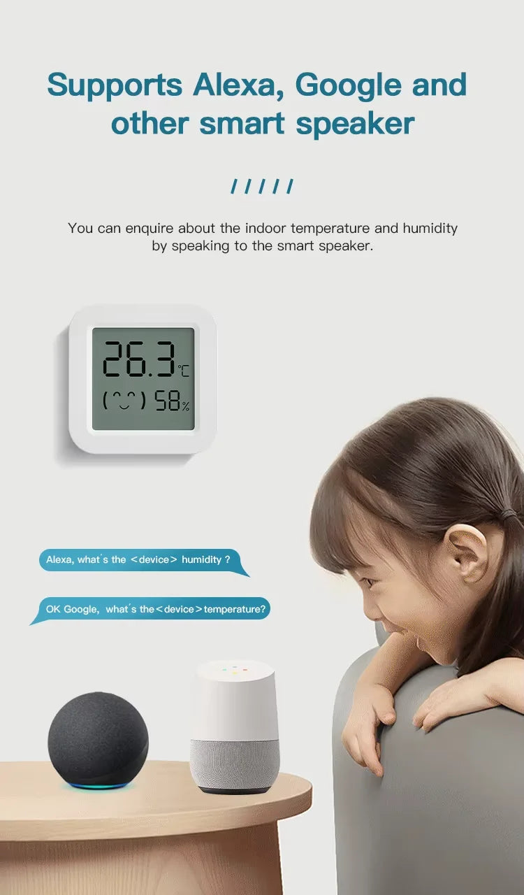 Tuya Zigbee Temperature Humidity Sensor For Smart Home LCD Screen Works With Alexa Google Home APP Smart Life Tuya Smart Yandex