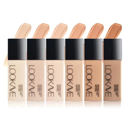 LOOKAVE Liquid Foundation Long Lasting Full Coverage Matte Cream CC Foundation Makeup Concealer Natural Liquid Base Moisturizing