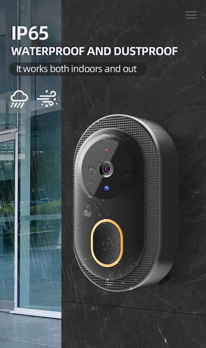 2025 Smart Doorbell Pro: Weatherproof, 1080P Video Intercom & Night Vision, Tuya App Alerts for Home Security Package
