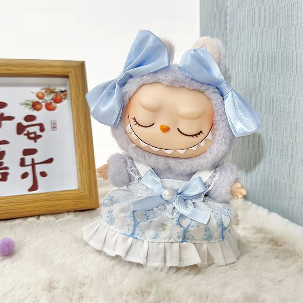 17cm Mini Plush Doll'S Clothes Outfit Accessories For Korea Kpop Exo Labubu Idol V1 V2 Strap skirt set Clothing Gift