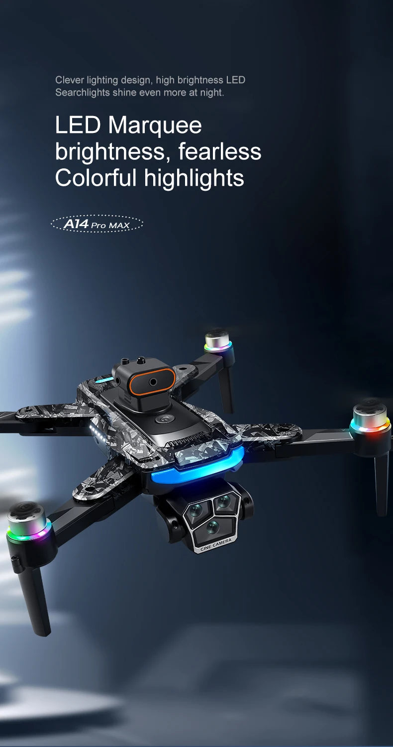 Xiaomi Mijia A14Pro max GPS Brushless 8K three Camera Optical Flow Obstacle Avoidance Foldable Quadcopter RC Distance Drone Toys
