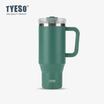 Tyeso 900/1200ML Tumbler Bottle Stainless Steel Car Mug With Handle Straw Thermal Iced Travel Vacuum Insulated Coffee Hot Cup