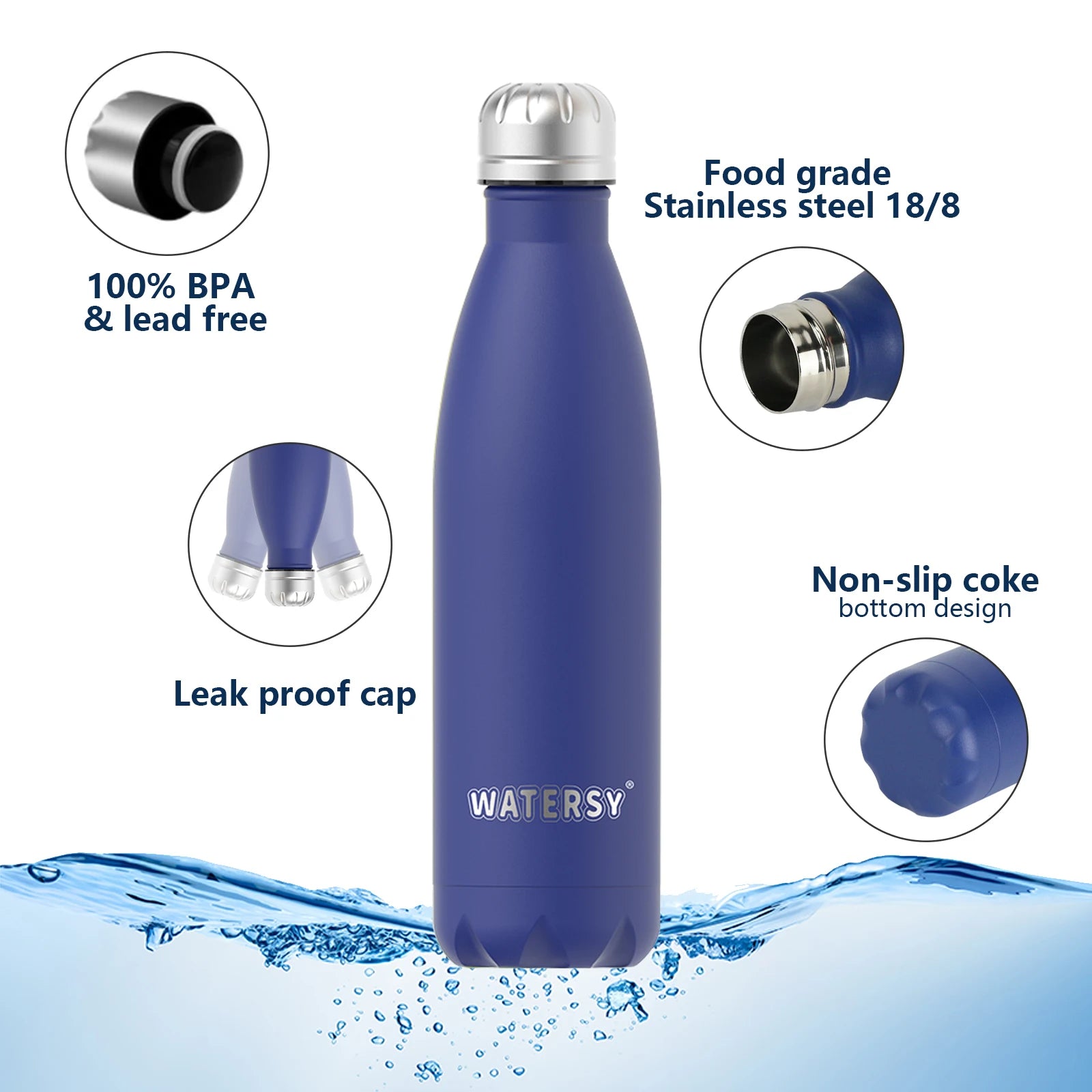 500ML Stainless Steel Thermos Mug Sports Water Bottle Cold and Hot Thermal Cups Vacuum Travel Tumbler Mug Thermal Bike Bottle