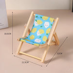 Doll'S Chair Outfit Accessories For Ropa Labubu 10cm cotton doll Summer vacation Wooden beach reclining camping chair ornament