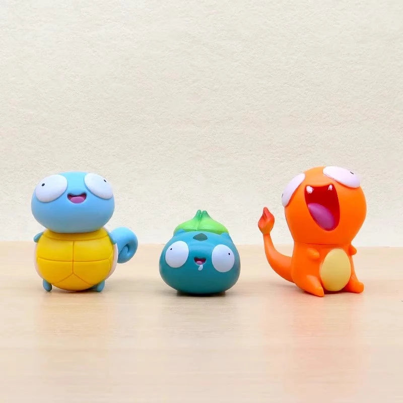 8Pcs/set Pokemon Figures Cutes Yusan Silly Toys Pikachu Bulbasaur Squirtle Charmander Action Figure Cartoon Doll Model Toys