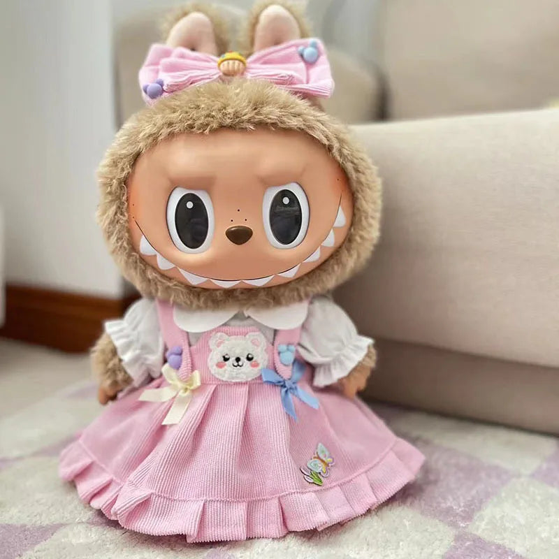 2025 New 38cm Labubu Hot Only Selling Clothes Labubu Mokoko Idol Doll Fashion Design Dress Coat Set Accessories Gift